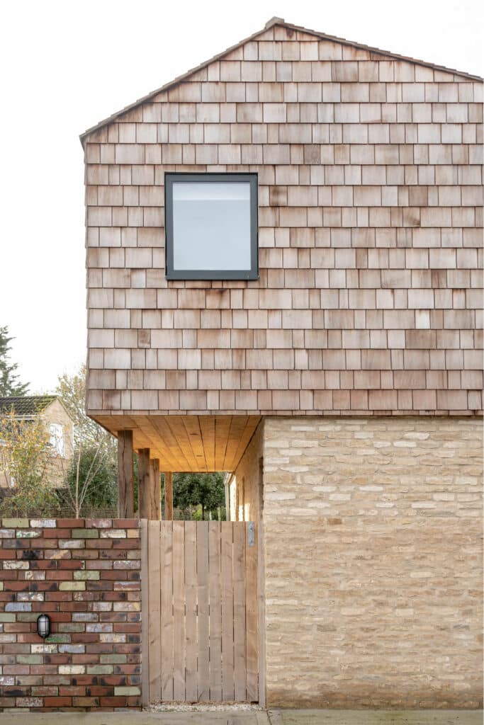 cedar shingles elevation rural new build architect house