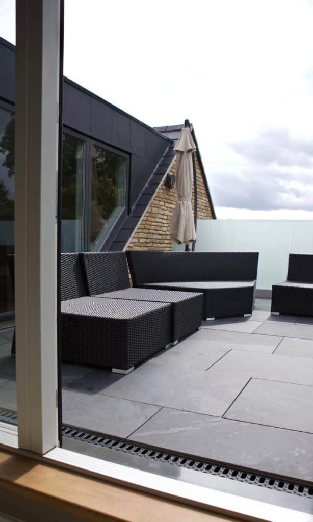 terraced seating area
