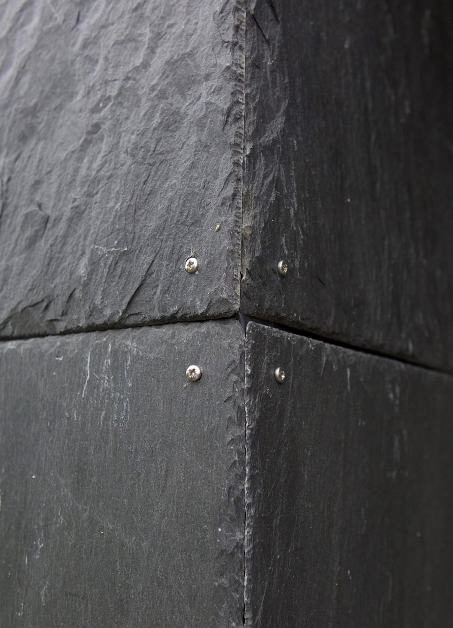 slate tile corner detail eco self build house architect