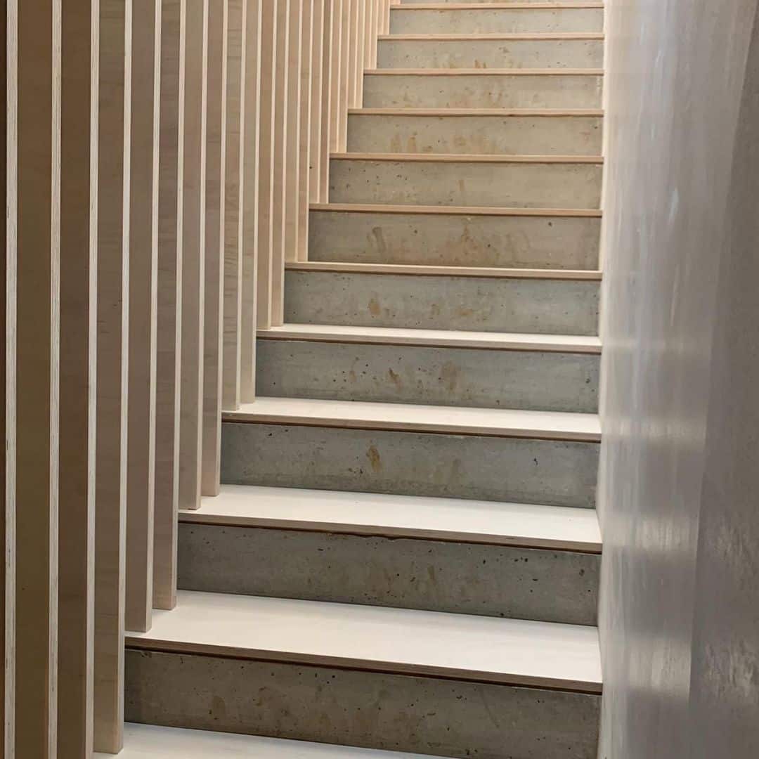plywood and concrete stairs