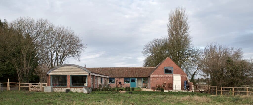 external red brick farm building rural conversion