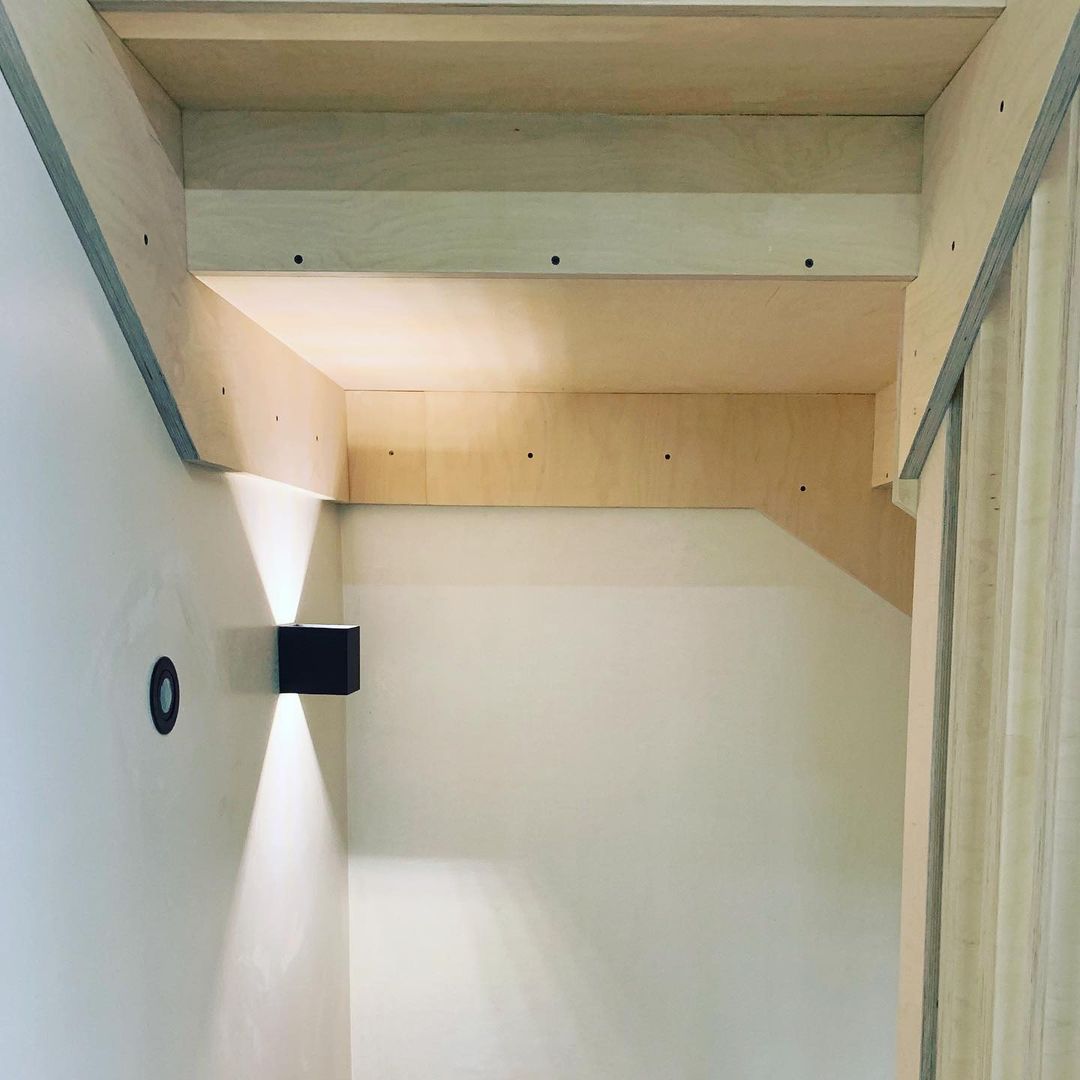 underside of bespoke plywood staircase