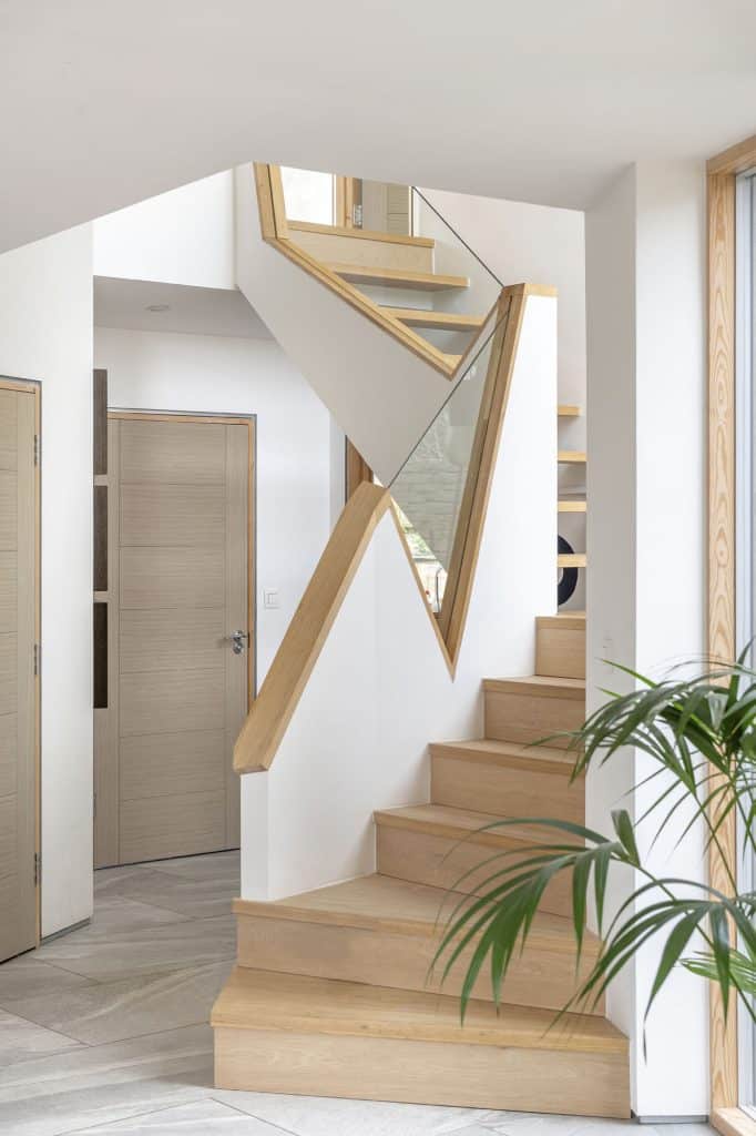 Hallway with staircase. self-build house in chippenham, wiltshire