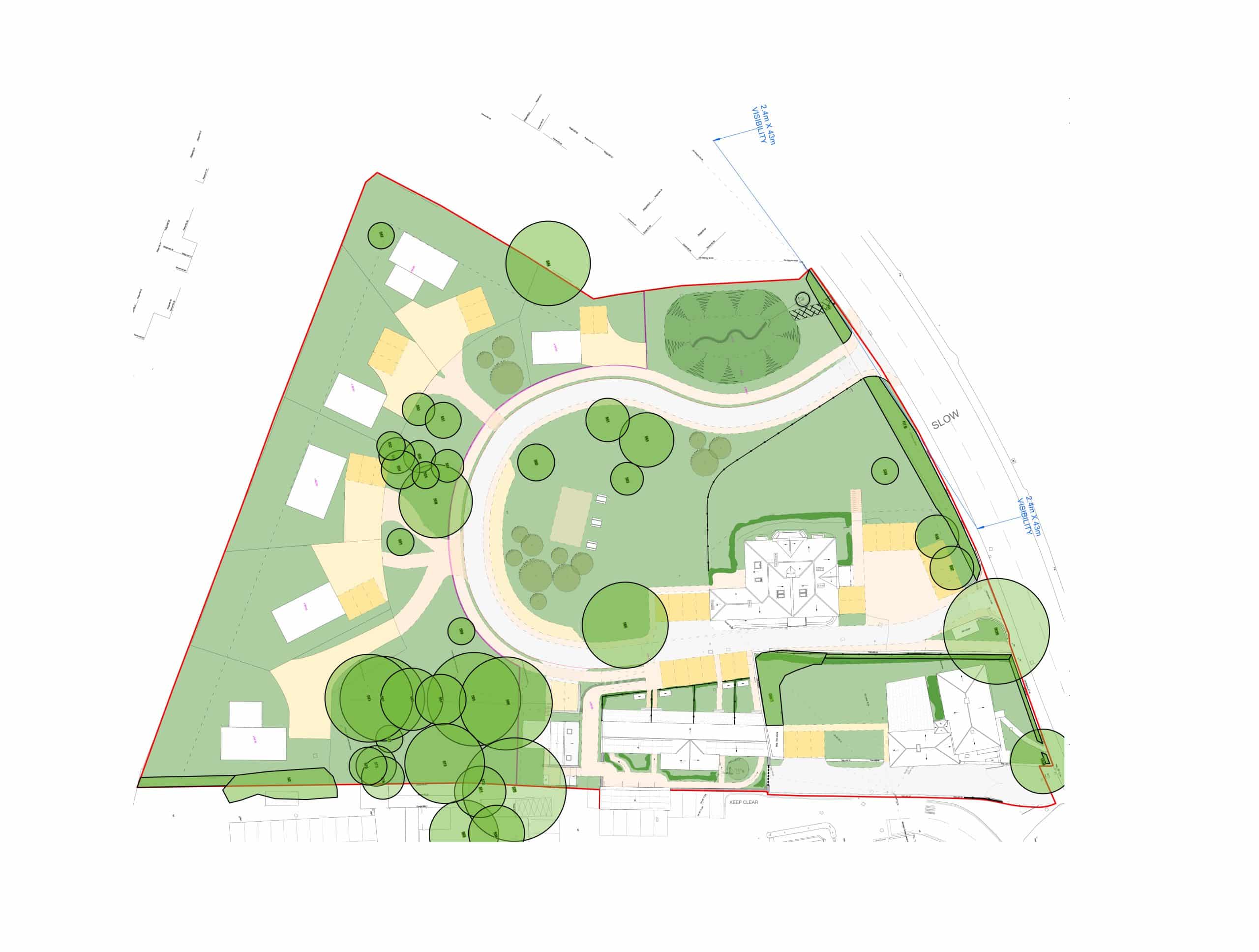 Site plan of proposed development at Rowden Hill